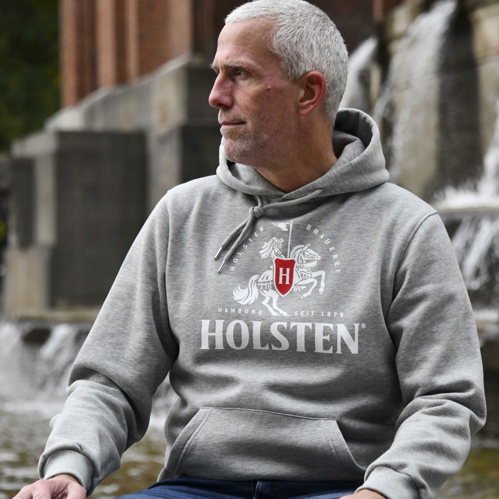 Holsten - Kapuzenpullover Holsten Ritter - grau