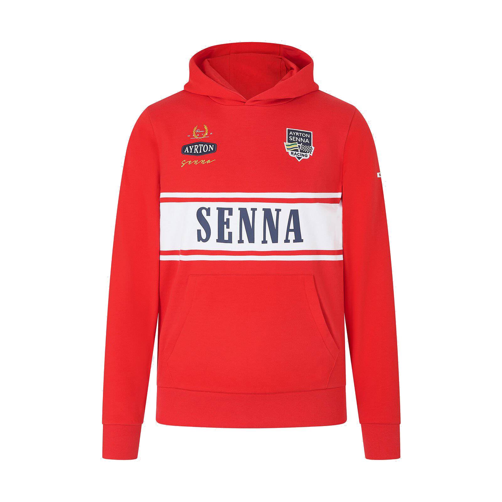 Aryton Senna Logo Kapuzenpullover "Patchwork" - rot