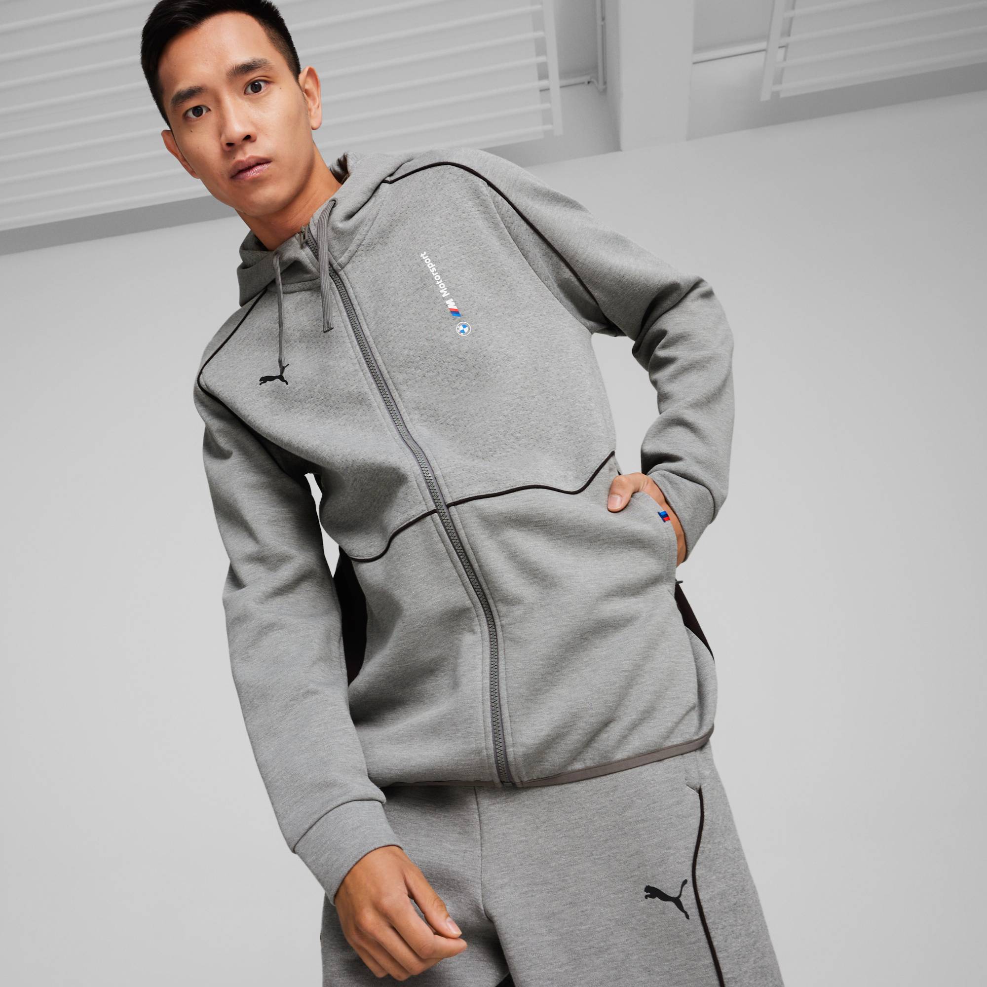 BMW Motorsport Puma Kapuzensweatjacke - grau