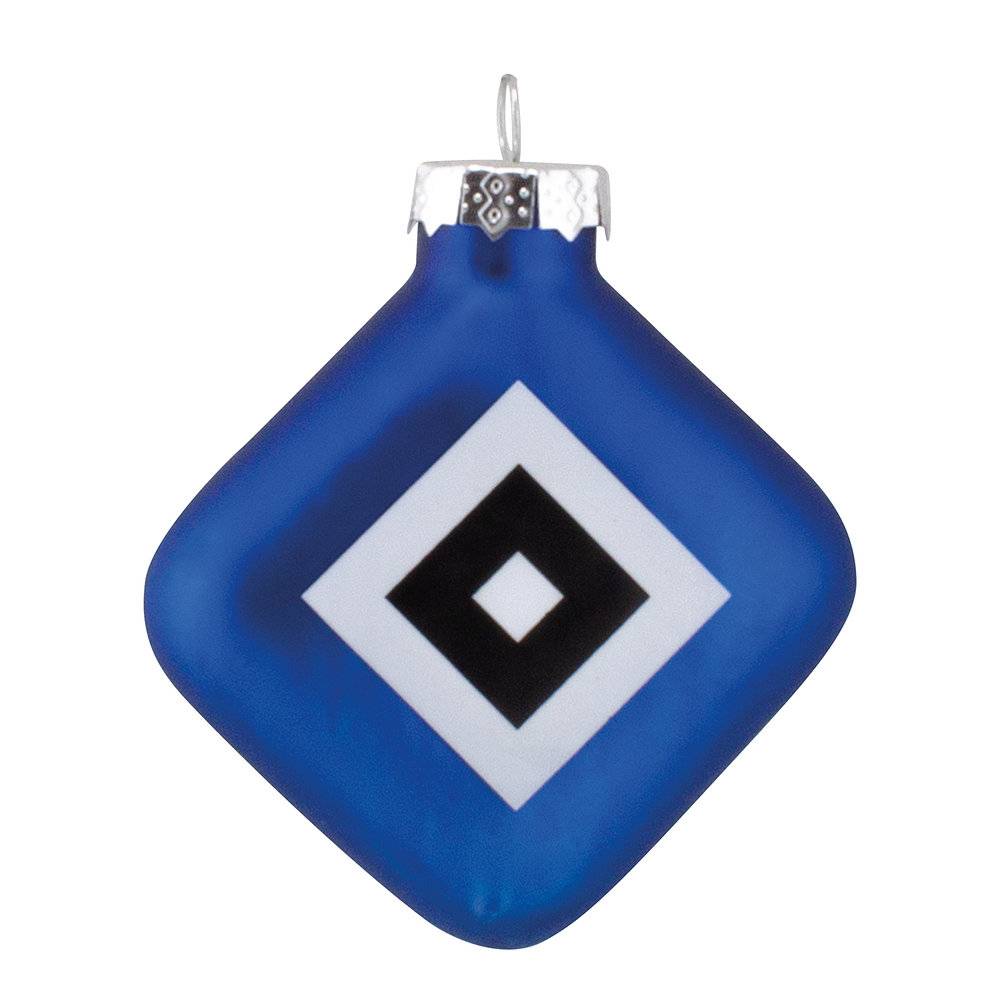 HSV Christbaumkugeln Rauten-Form 4er Set - blau