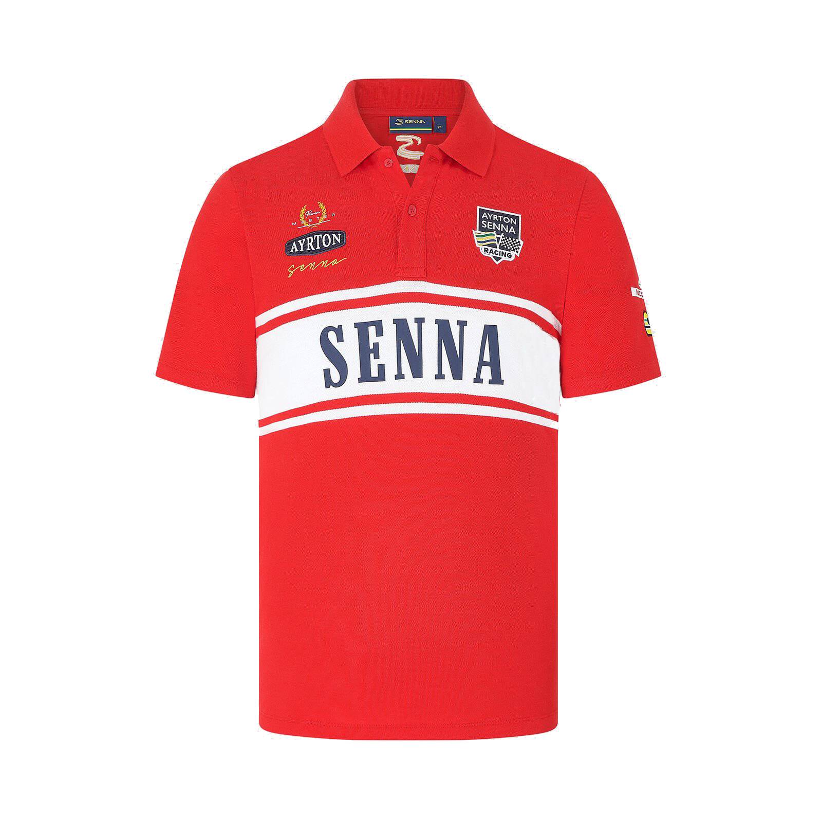 Ayrton Senna Polohemd "Patchwork" - rot