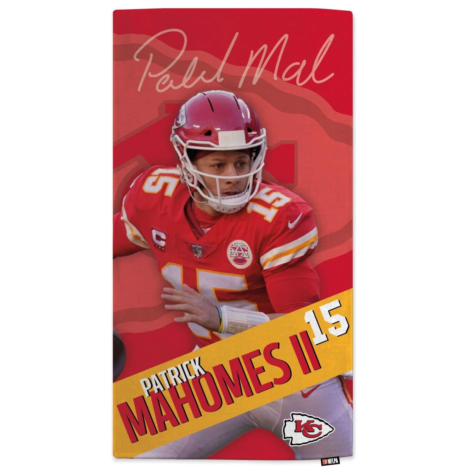 Kansas City Chiefs NFLPA Patrick Mahomes Strandtuch 150x80cm - rot