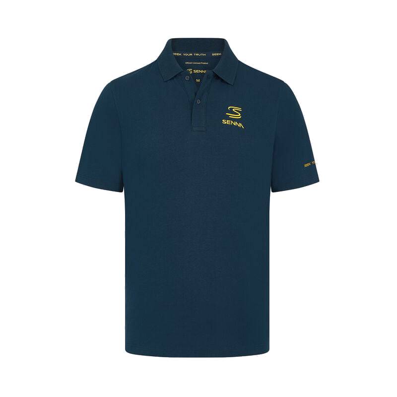 Ayrton Senna Logo Polohemd - blau